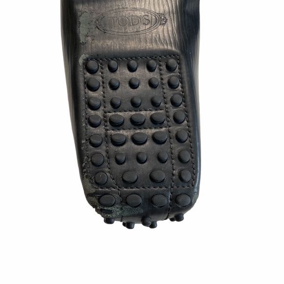 Tod's ✦ Gommino Driving Shoes Slip On Loafer ✦ Black Textured Leather ✦ UK9 US10 - Picture 11 of 16